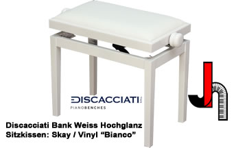 Discacciati Klavierbank weiss